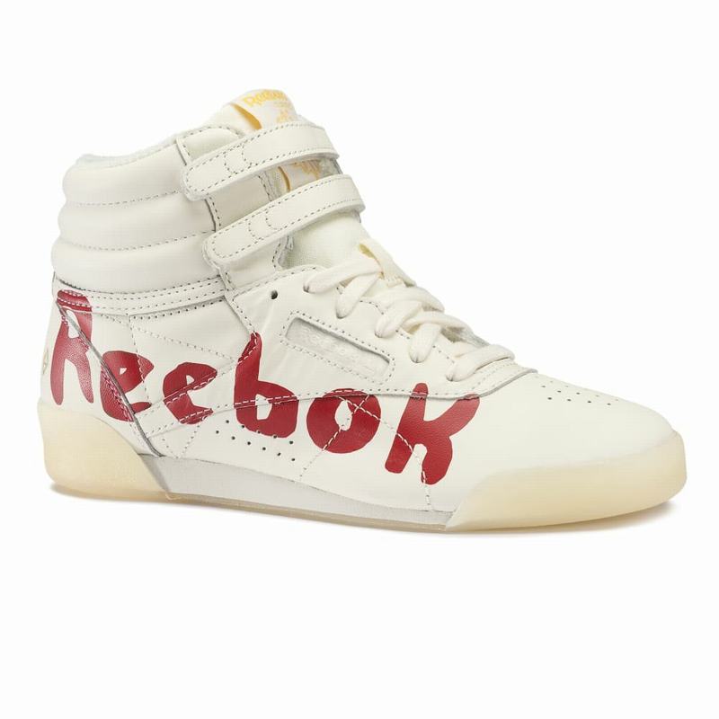 Reebok Freestyle Hi Tao Graphic Tenisky Chlapcenske - Biele/Červené QY3805CK